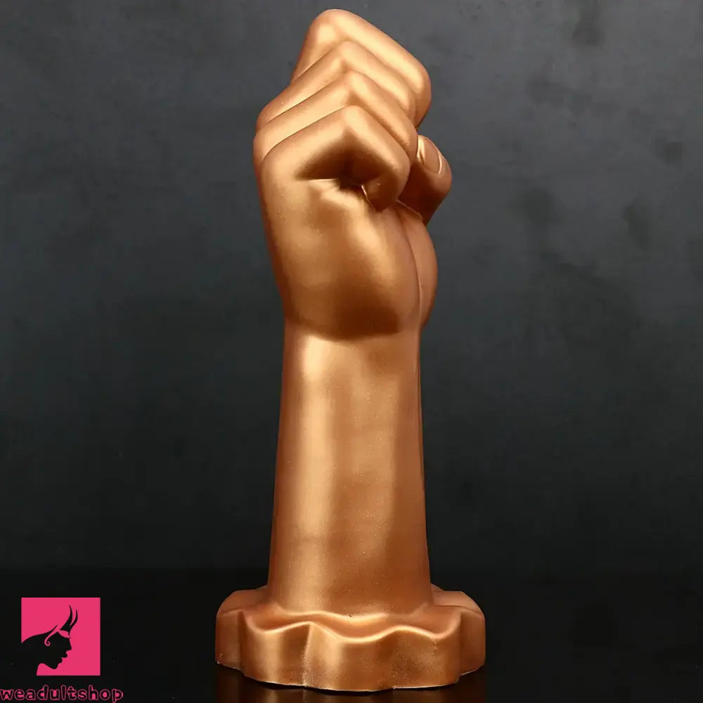 9.44in Golden Silicone Huge Thick Fist Hand Dildo For Gay Comfortable Player