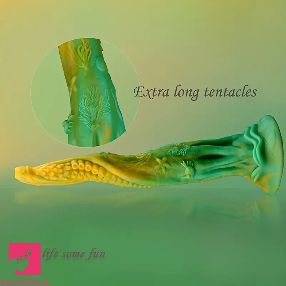13.9in Simulated Realistic Long Octopus Alien Soft Suction Cup Cock Dildo