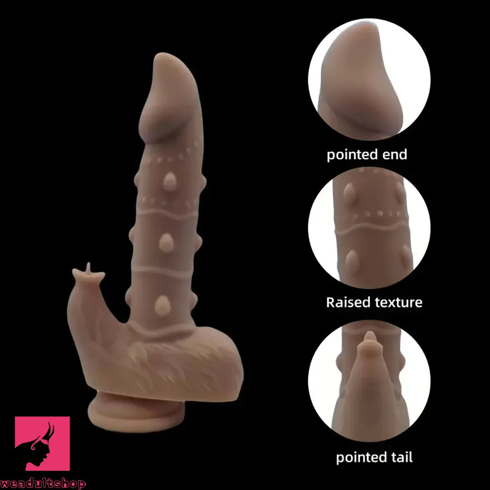 8.66in Pointed Tail Realistic Spiked Odd Anal Big Dildo With Sharp End