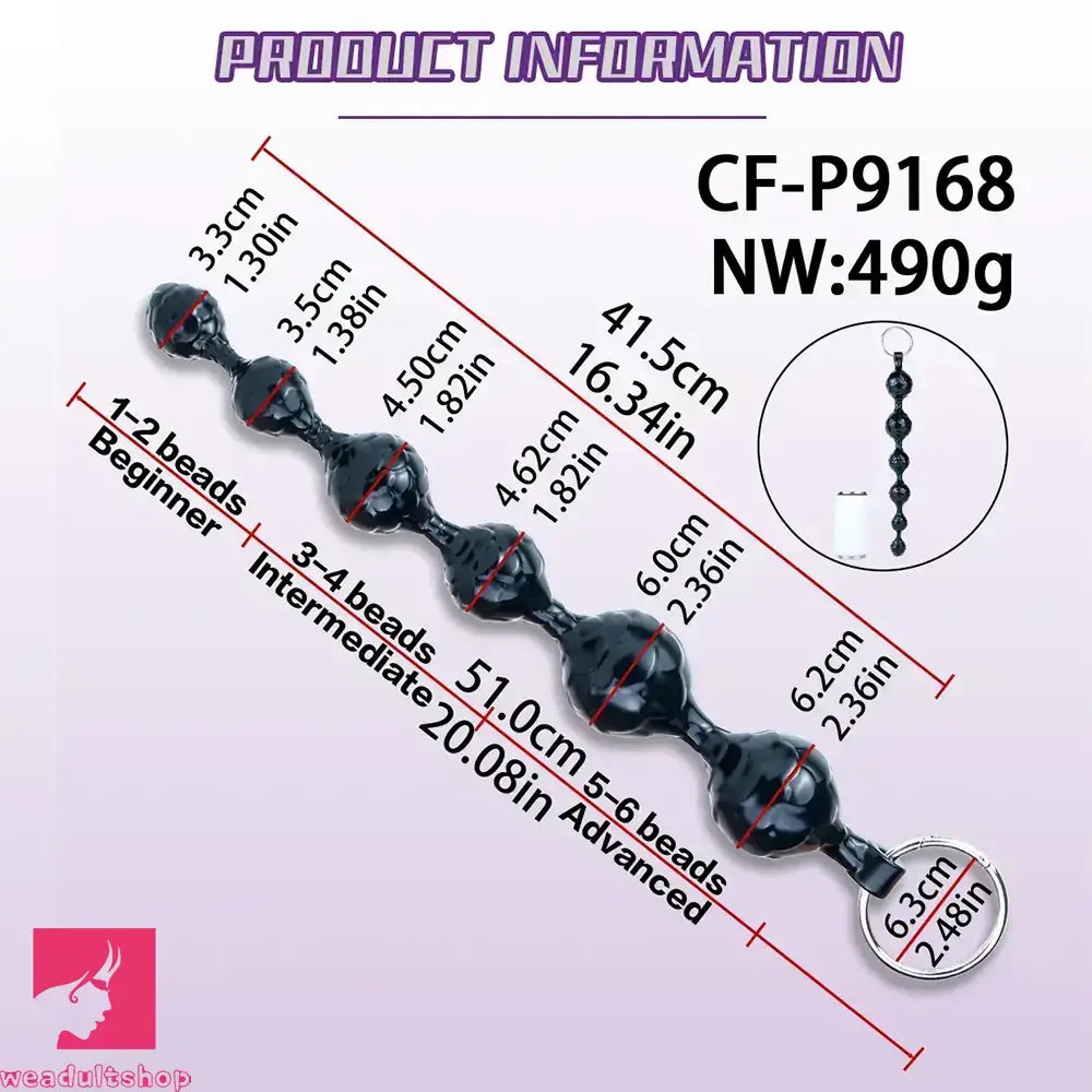 20.08in Super Huge Long Silicone Anal Beads Dildo Role-Play Cock Toy