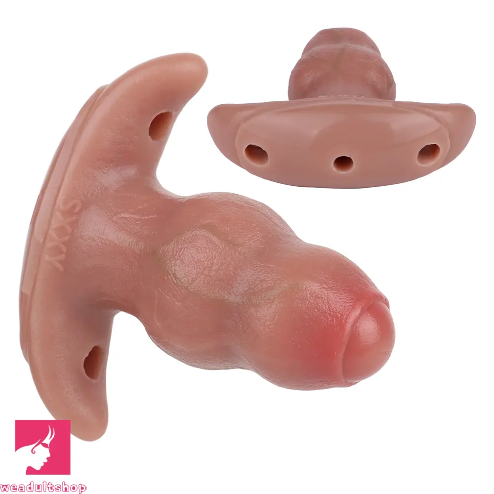 5.24in Male Penis 10 Frequency Vibration Role Play Dildo Cock Tail Butt Plug