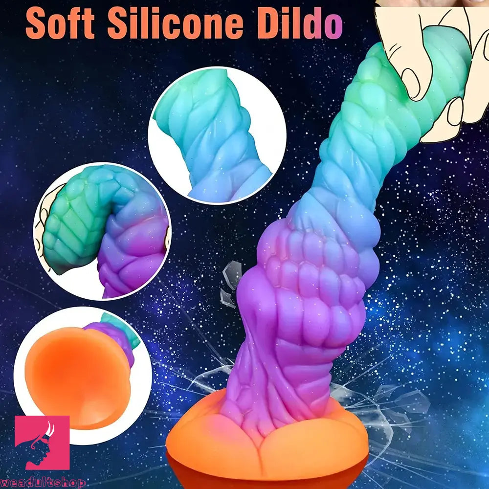 9in Fantasy Knot Silicone Monster Luminous Dildo For Anus Clit Orgasm