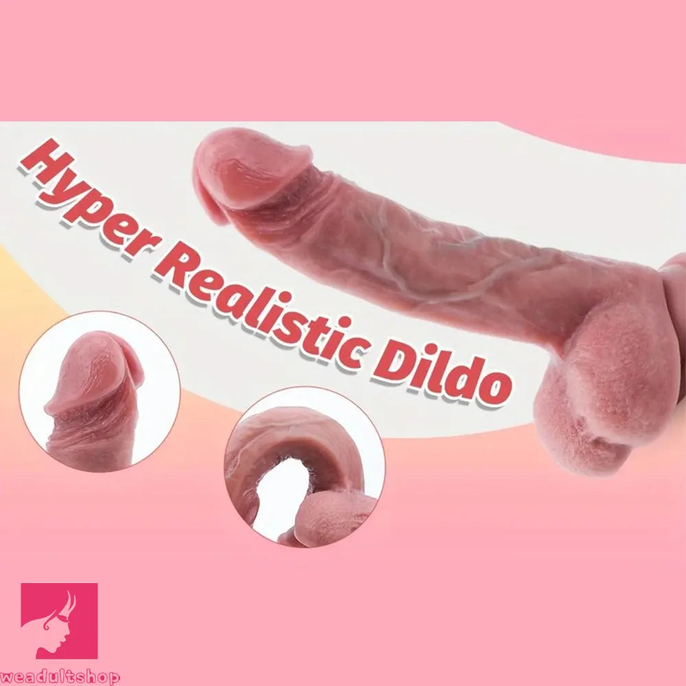 8.5in Female Use Simulation Erotic Sex Realistic Veins Soft Silicone Dildo
