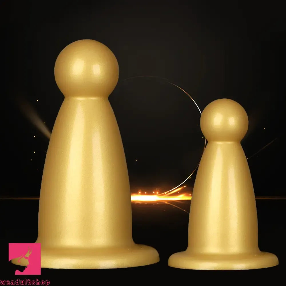 5.7in 7.87in Golden Silicone Soft Thick Butt Plug Dildo For Women Sex Toy