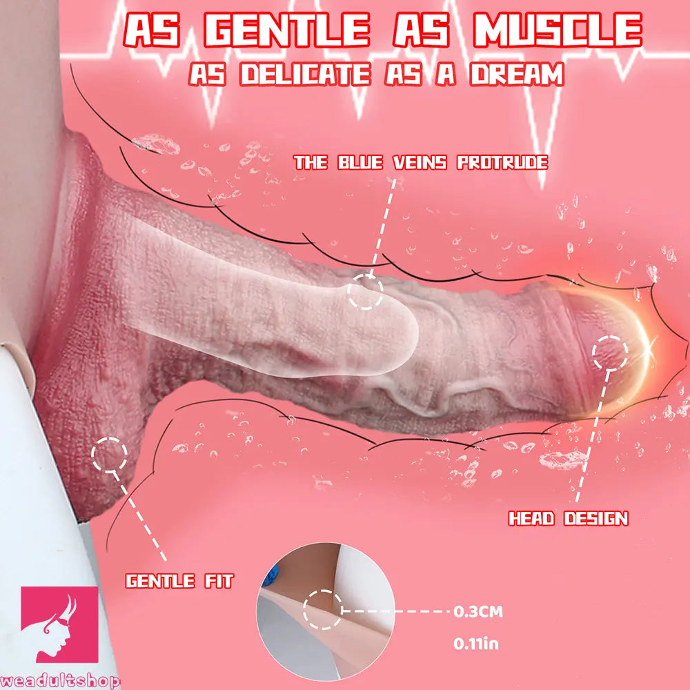 7.36in Hollow Lifelike Strap on Dildo Panty Protruding Veins Realistic Toy