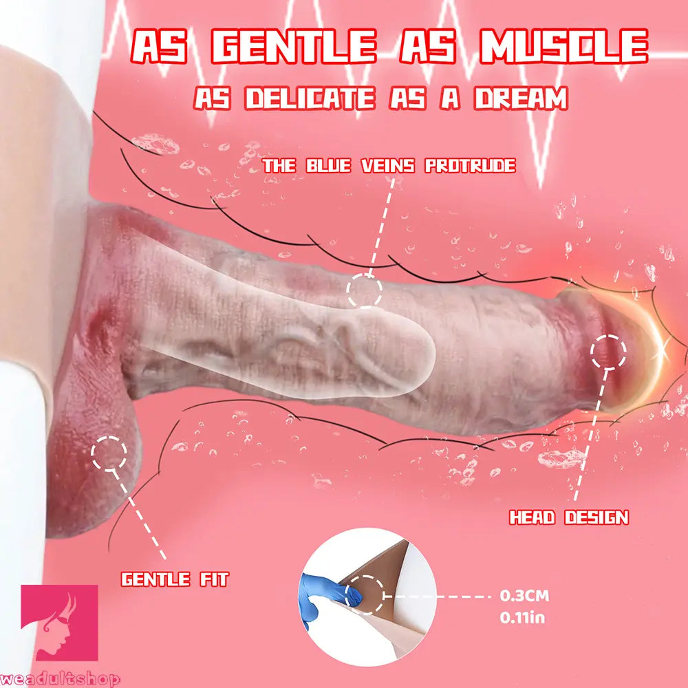 9.13in Real Skin Silicone Hollow Strap on High-Quality Dildo Panty Toy