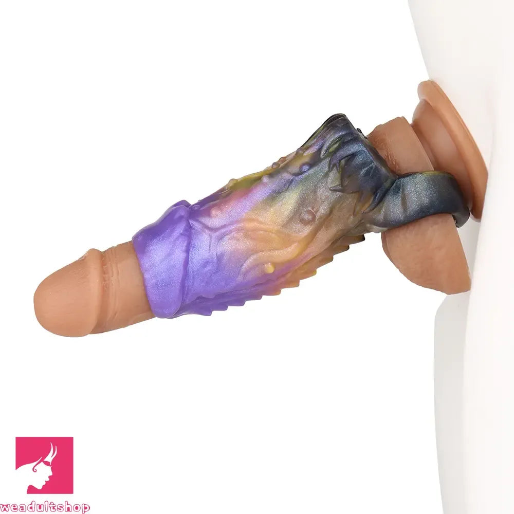 5in Dragon Fantasy Spiked Silicone Soft Dildo Sleeve Cock Extender Sex Toy