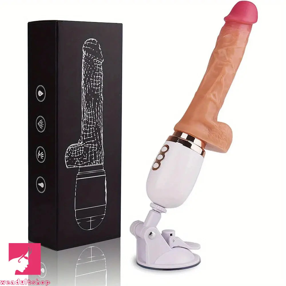 10.6in Realistic Thrusting Dildo Vibrator with Handle Sucker Fuck Machine
