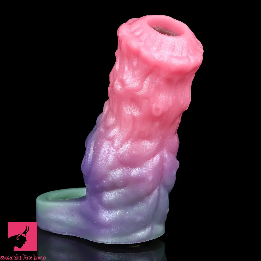 4.96in Silicone Soft Cock Fantasy Hollow Dildo Sleeve Cock Extension