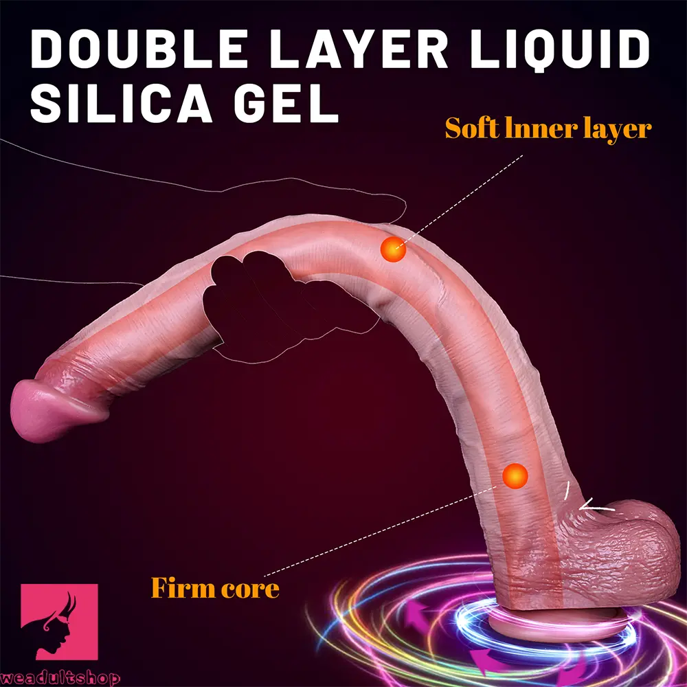 16.54in Extra-long Dual-Density Liquid Silicone Soft Huge Anal Dildo