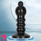 12.6in Black Pull Beads Thick Big Head Penis Anal Plug PVC Cock Dildo