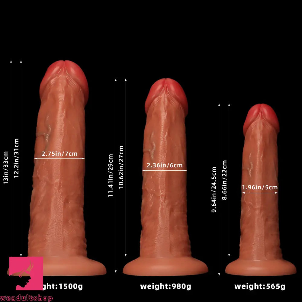 9.64in 11.41in 13in Liquid Silicone Egg-free Upturned Soft Big Real Cock Dildo