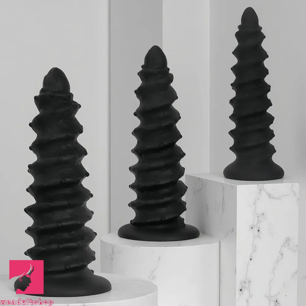 10.43in 12in 14.17in Extra-Big Long Threaded Silicone Sharp Head Dildo