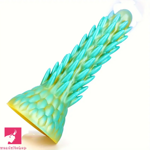 7.7in Dragon Design Spiked Silicone Dildo Monster Butt G Spot Massager