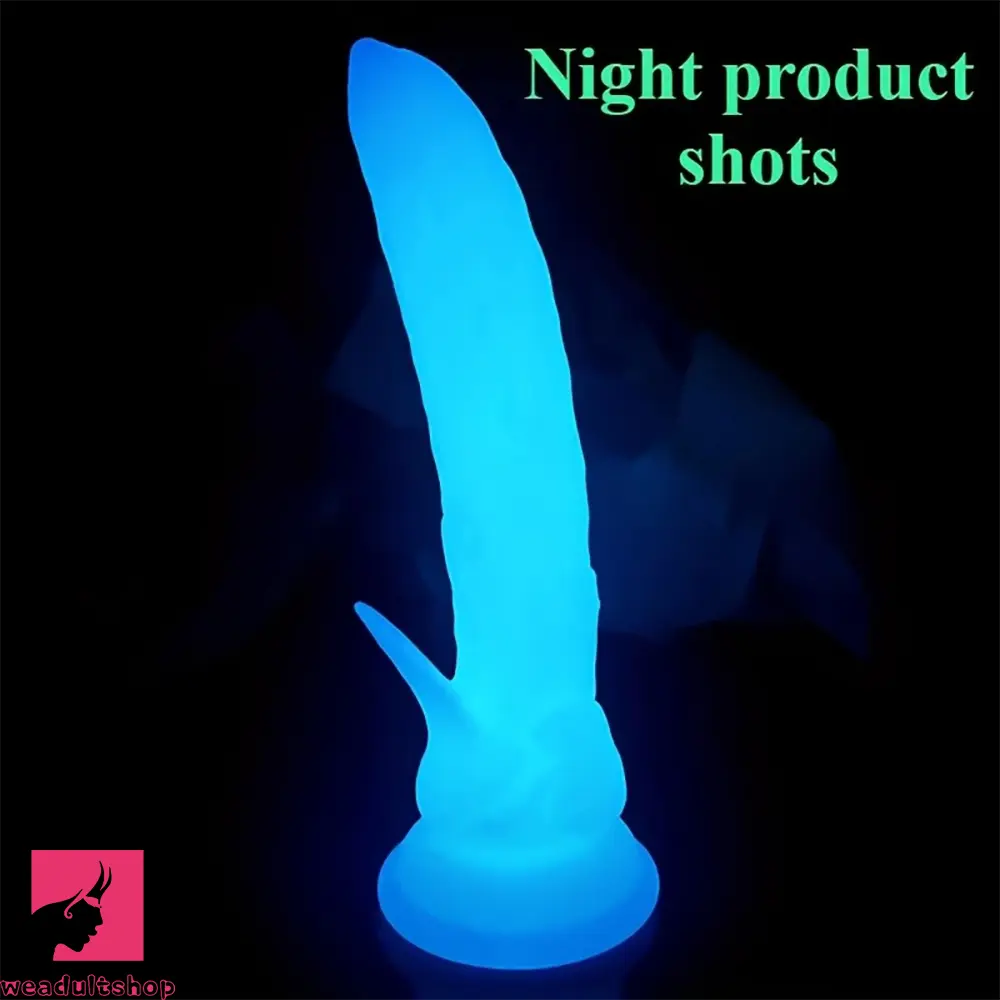7.48in Glow-in-the-Dark Cucumber Silicone Realistic Dual-Use Cock Dildo