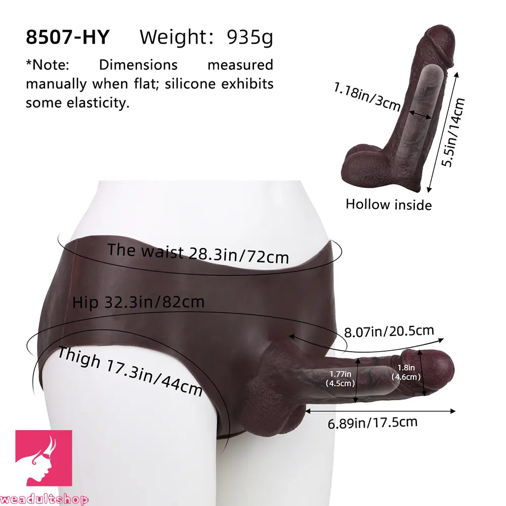8.07in Hollow Strap on Dildo Panty Silicone Soft Sex Toy For Sex Love