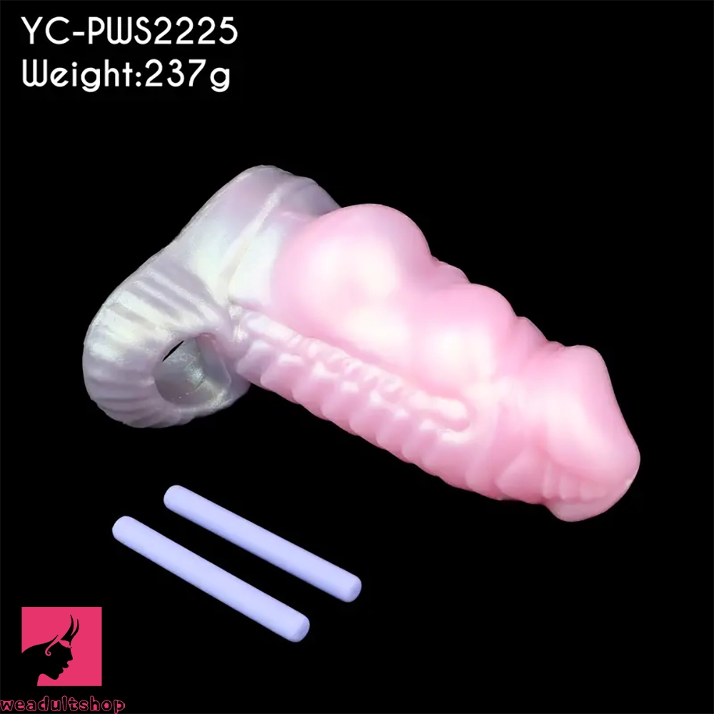 5.67in Big Knot Silicone Hollow Dildo Sheath Flexible Penis Extender 5.67in Big Knot Silicone Hollow Dildo Sheath Flexible Penis Extender