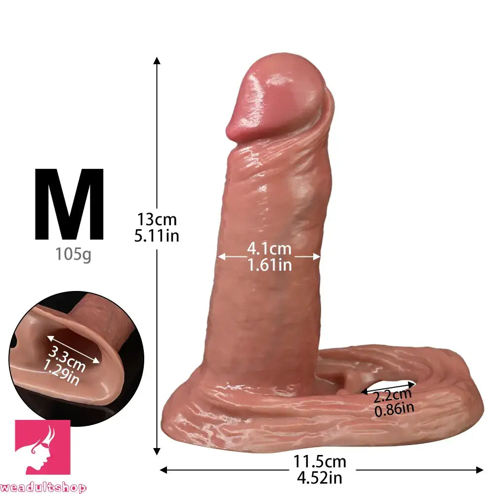 3.74in 5.11in 6.49in Realistic Hollow Small Cock Dildo Sleeve Cock Ring