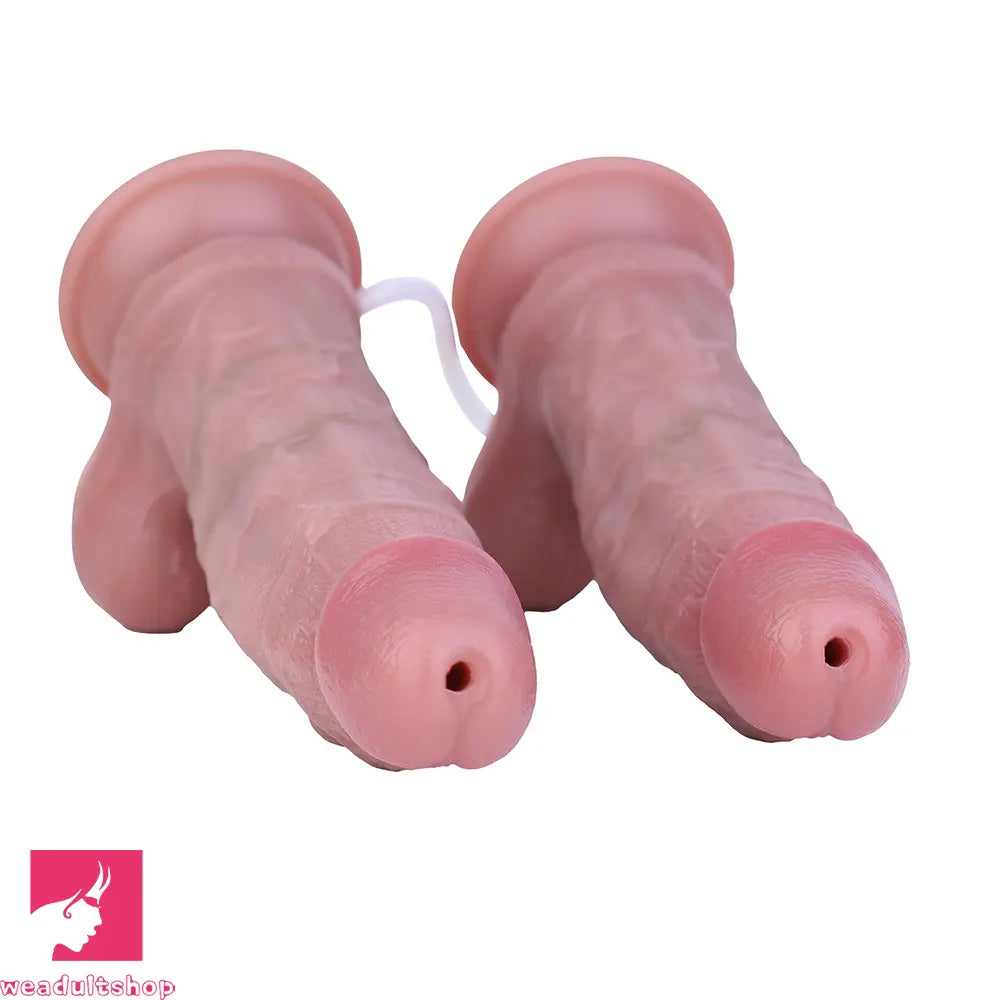 7.28in Soft Adult G-spot Penis Venous Double Layer Squirting Strap on Dildo