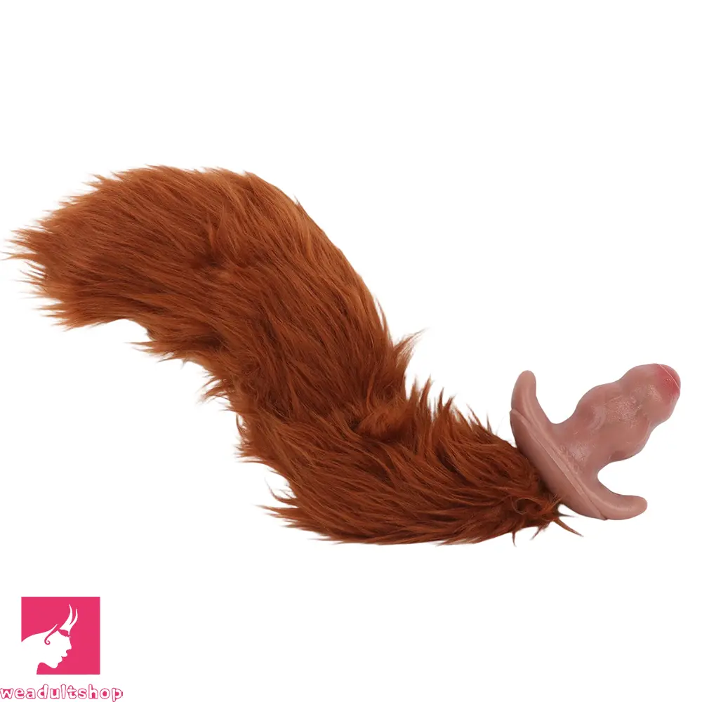 5.24in Male Penis 10 Frequency Vibration Role Play Dildo Cock Tail Butt Plug