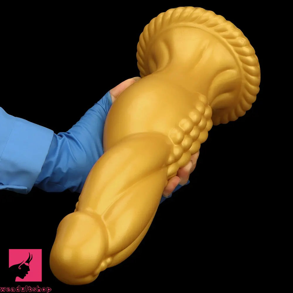 13.78in Golden Soft Silicone Big Fantasy Highquality Material Anal Dildo