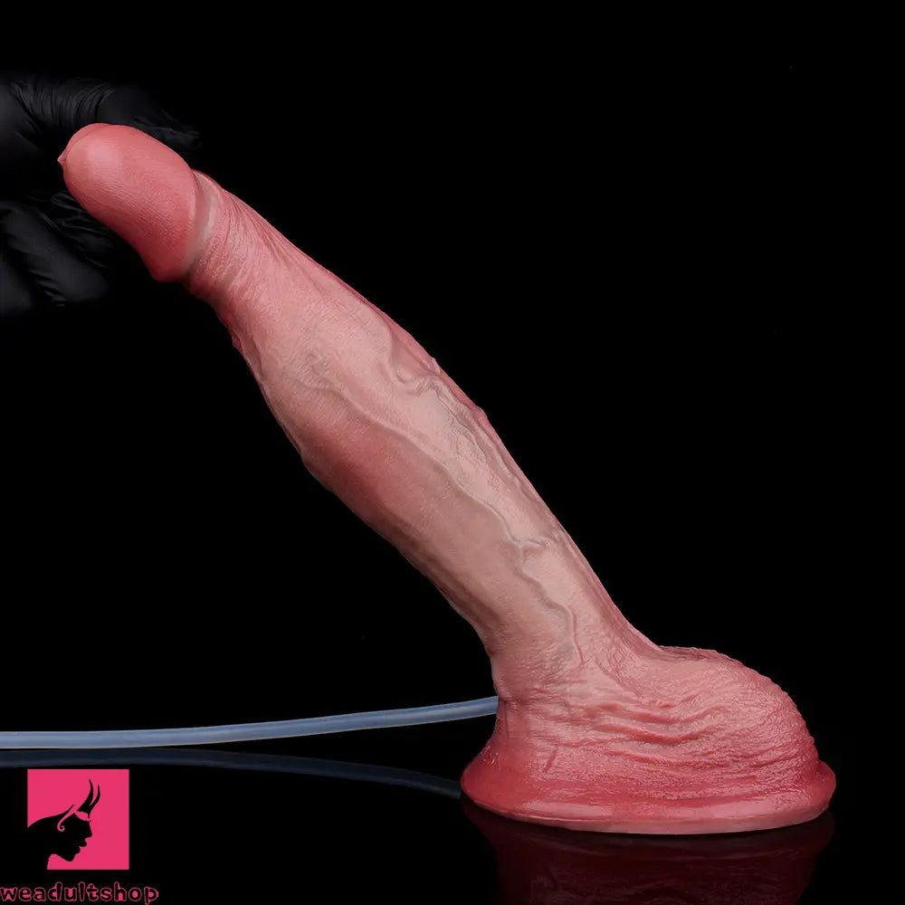 7.05in Inner Hardness Outer Flexible Dual Density Silicone Ejaculating Dildo