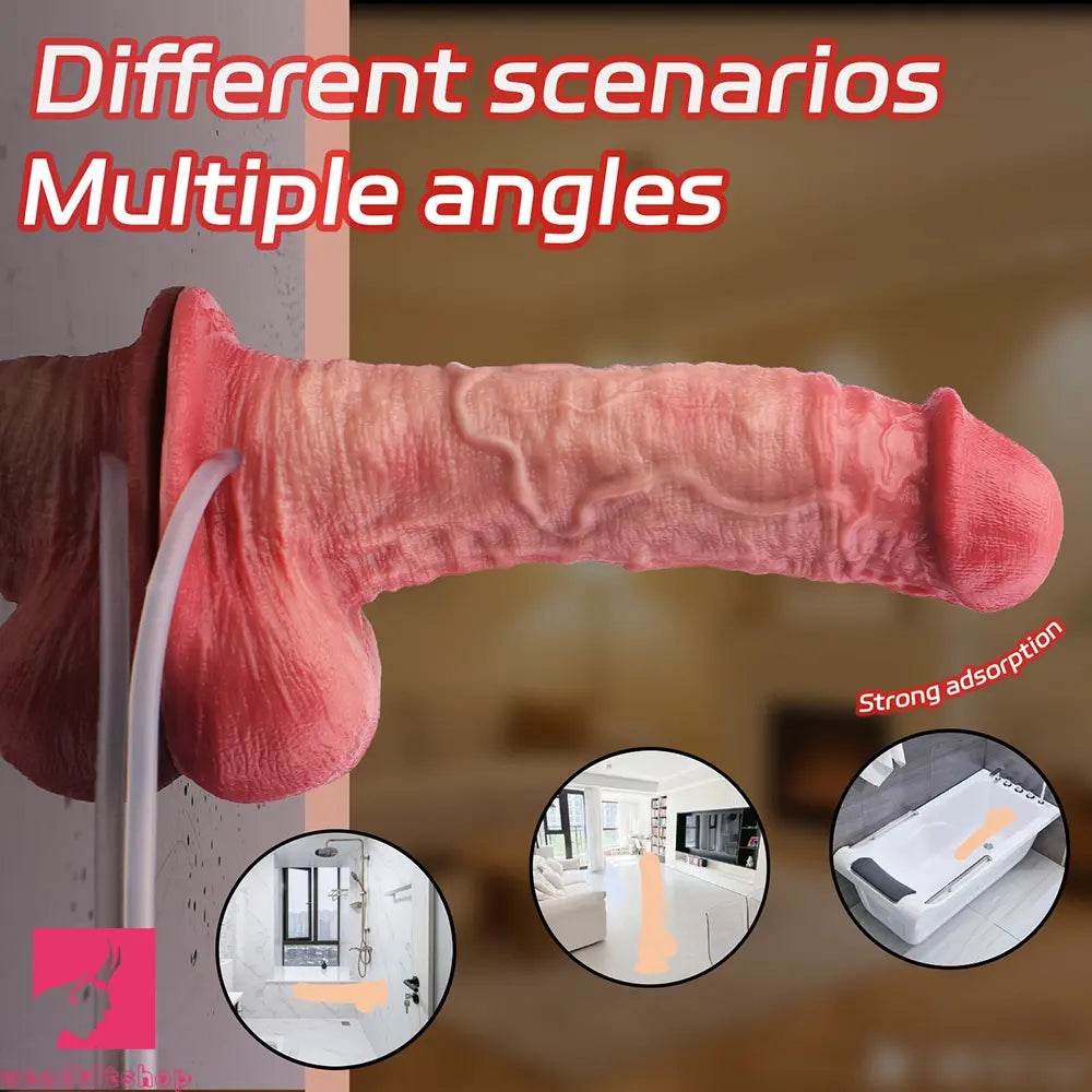 7.2in Liquid Silicone Double Layer Real Cock Cumming Dildo For Ejacluting