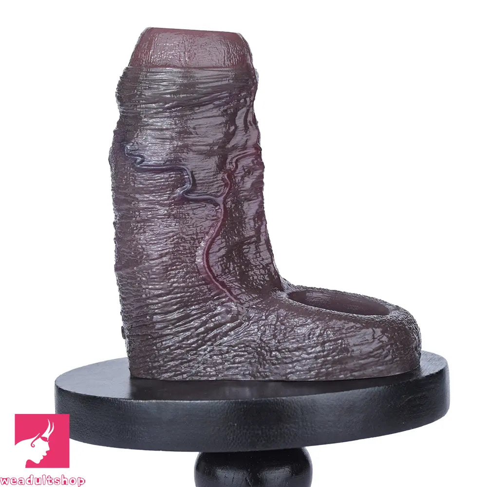 4.05in 4.8in 5.39in Platinum Silicone Penis Dildo Sleeve Male Wearable Toy