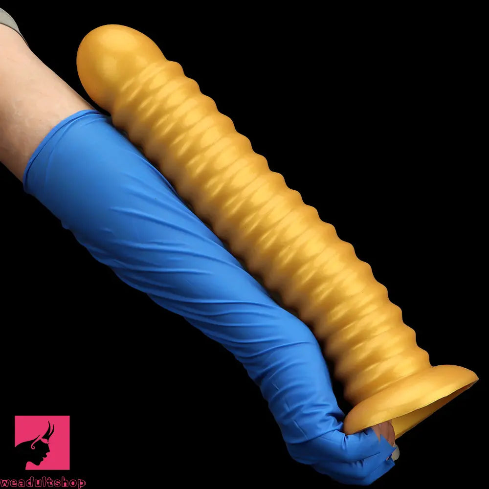 9.64in 11.81in 13.18in Golden Silicone Thread Soft Big Dildo Masturbator