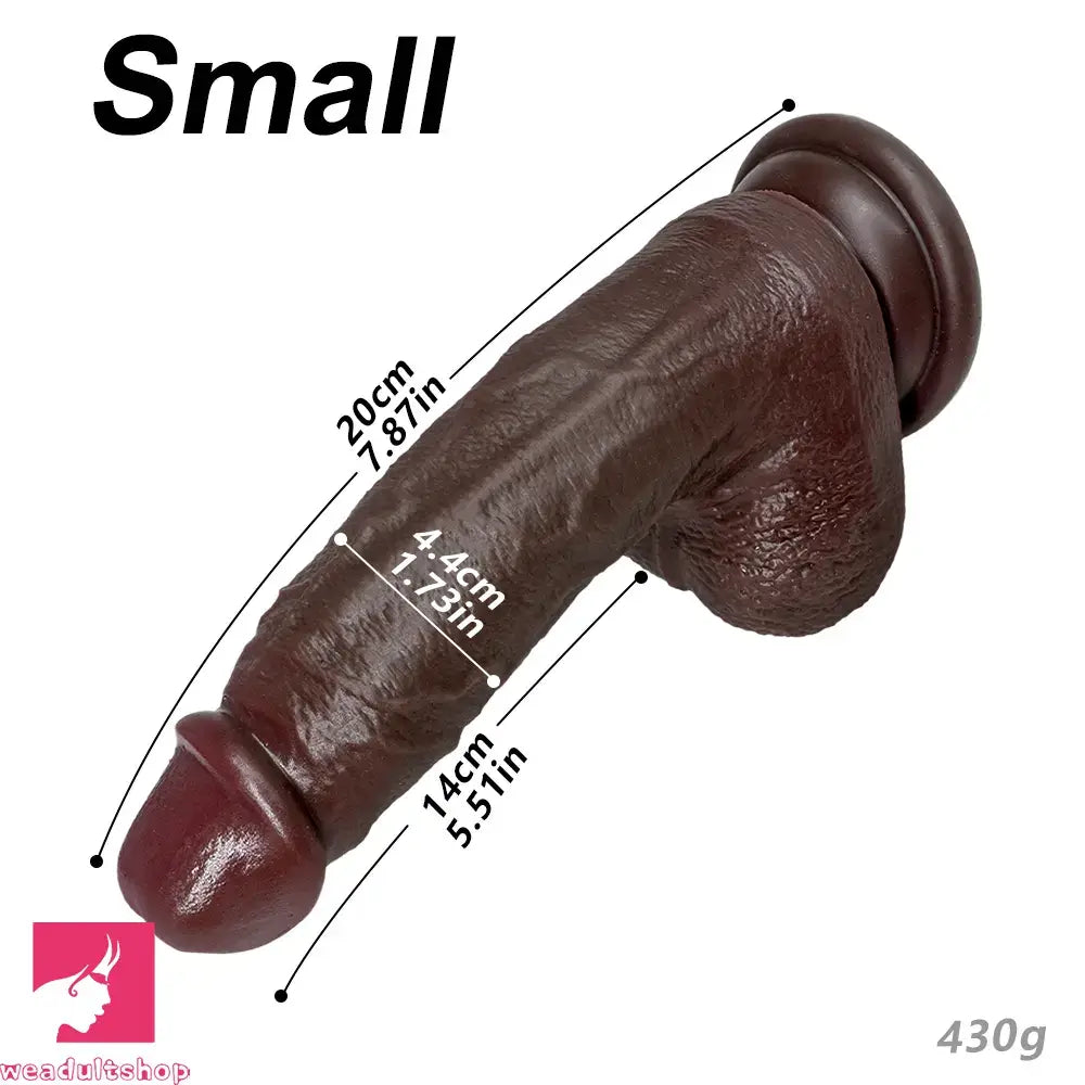 7.87in 9.05in 10.82in Strap on Real Lifelike Soft Dildo With Exposed Glans