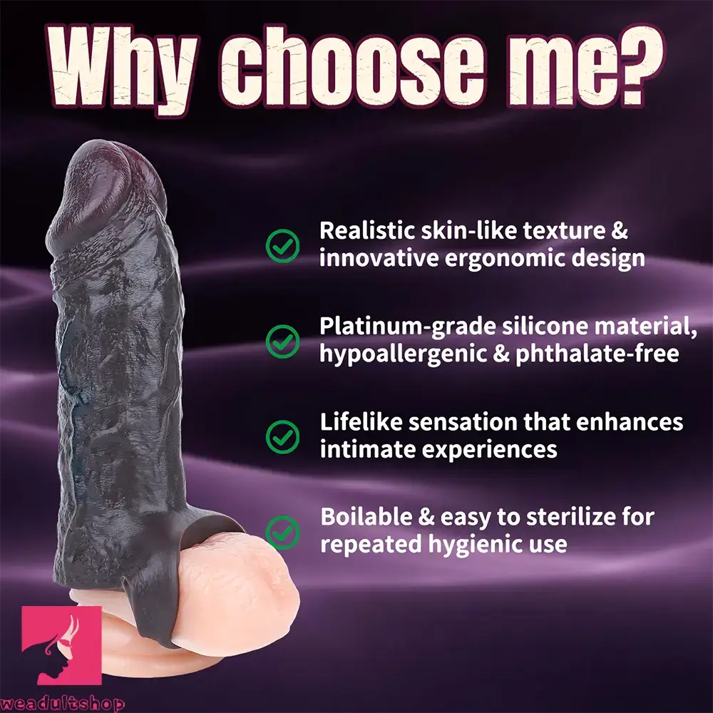 6.37in Skin-Tone Lifelike Skin Silicone Dildo Sleeve 18+ Adult Love Toy