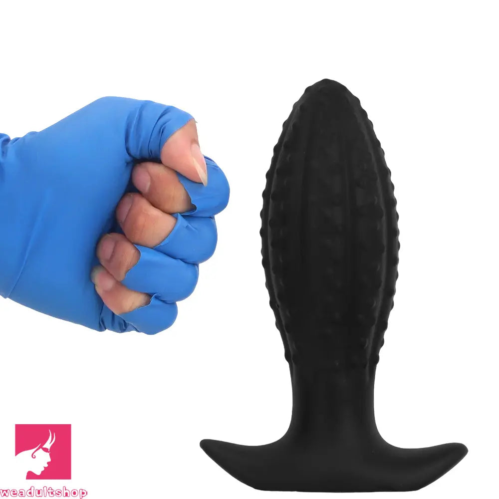 4.52in 5.7in 7.08in Black Bodysafe Ultra-silicone Small Anal Plug Cock Dildo