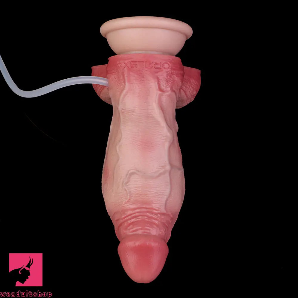 6.5in Liquid Thick Cock Real Silicone Double Layer Realistic Cumming Dildo