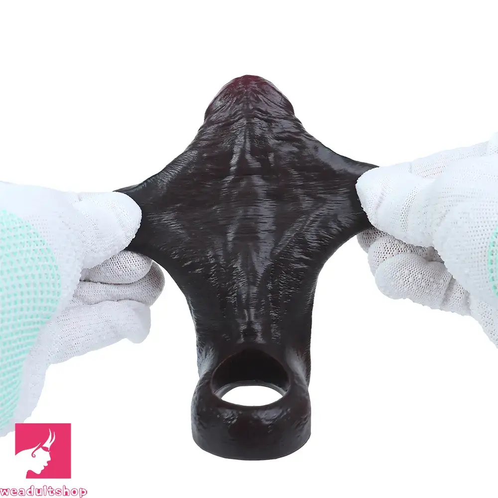 5.19in Deep Veins Open Head Silicone Hollow Dildo Sleeve For Love Sex