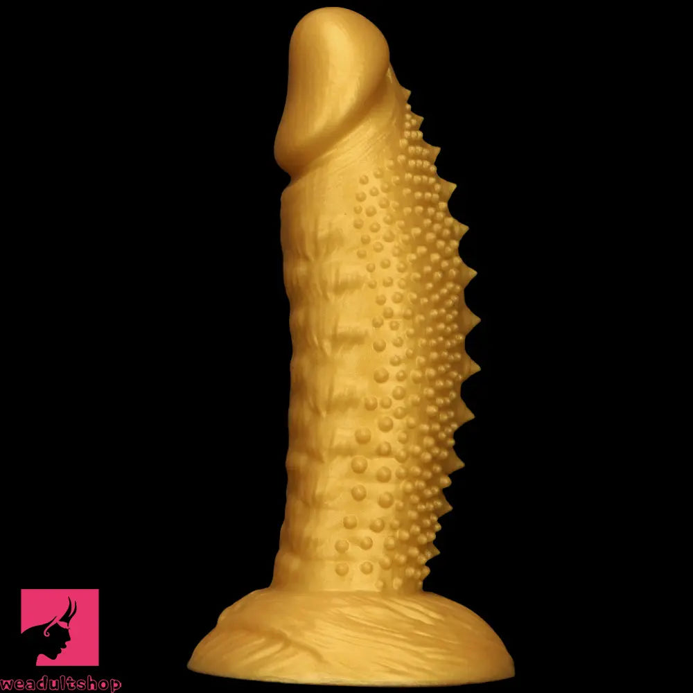 .48in 9.05in 10.62in 12.59in 14.17in Golden Soft Wolf-tooth Spiked Dildo