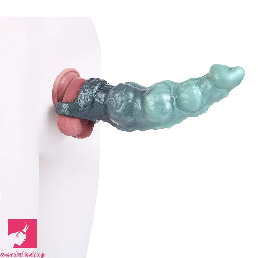 8.85in Platinum Liquid Silicone Penis Sleeve Dildo For Thickening Real Toy