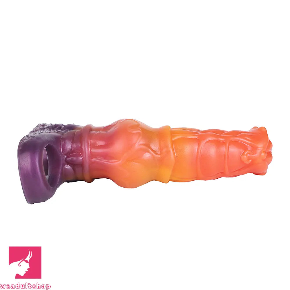 6.85in Warhorse Silhouette Real Melt Mark Texture Cock Dildo Sleeve