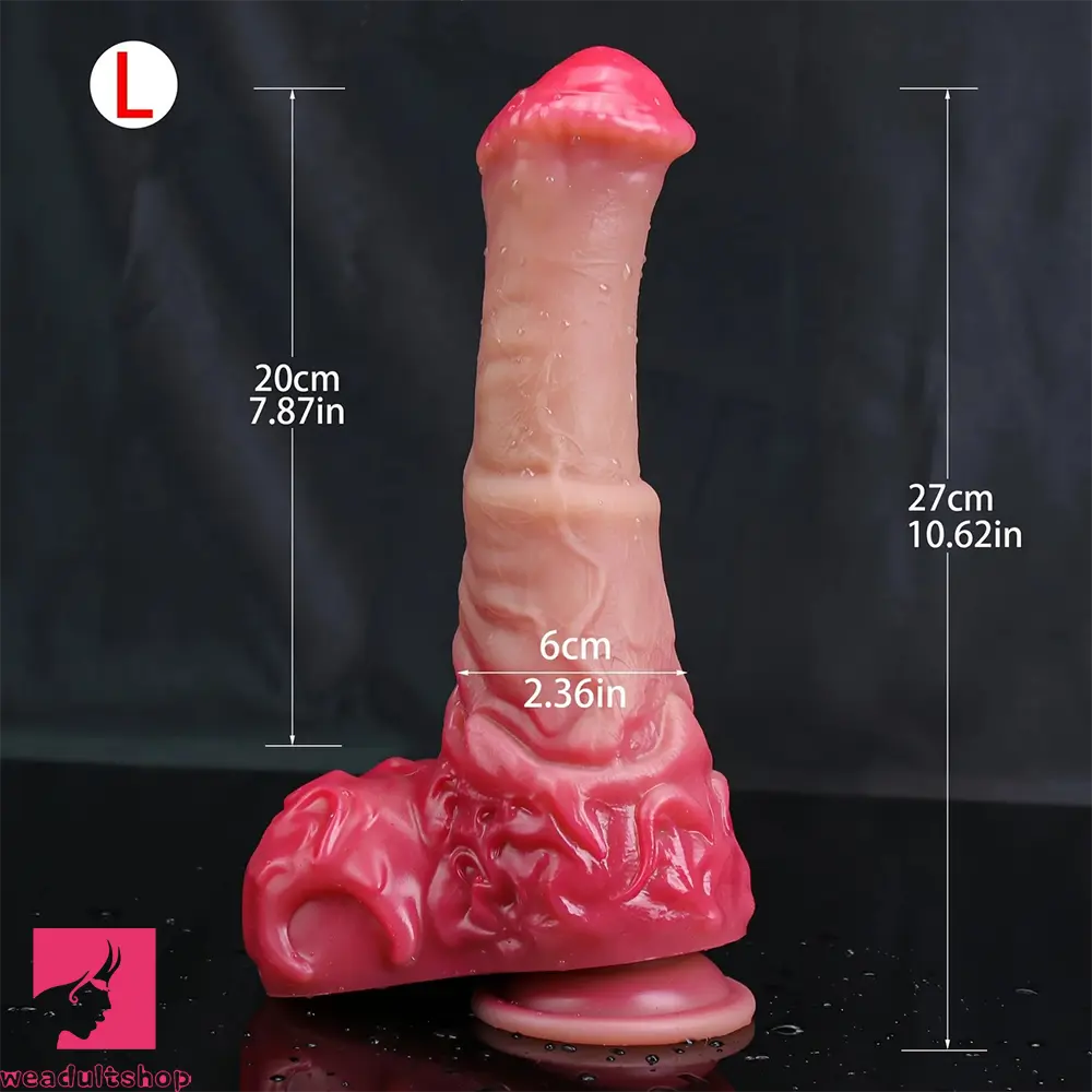 9.05in 10.62in Extra Large Horse Dildo with Pink Corundum & Purple Beginner