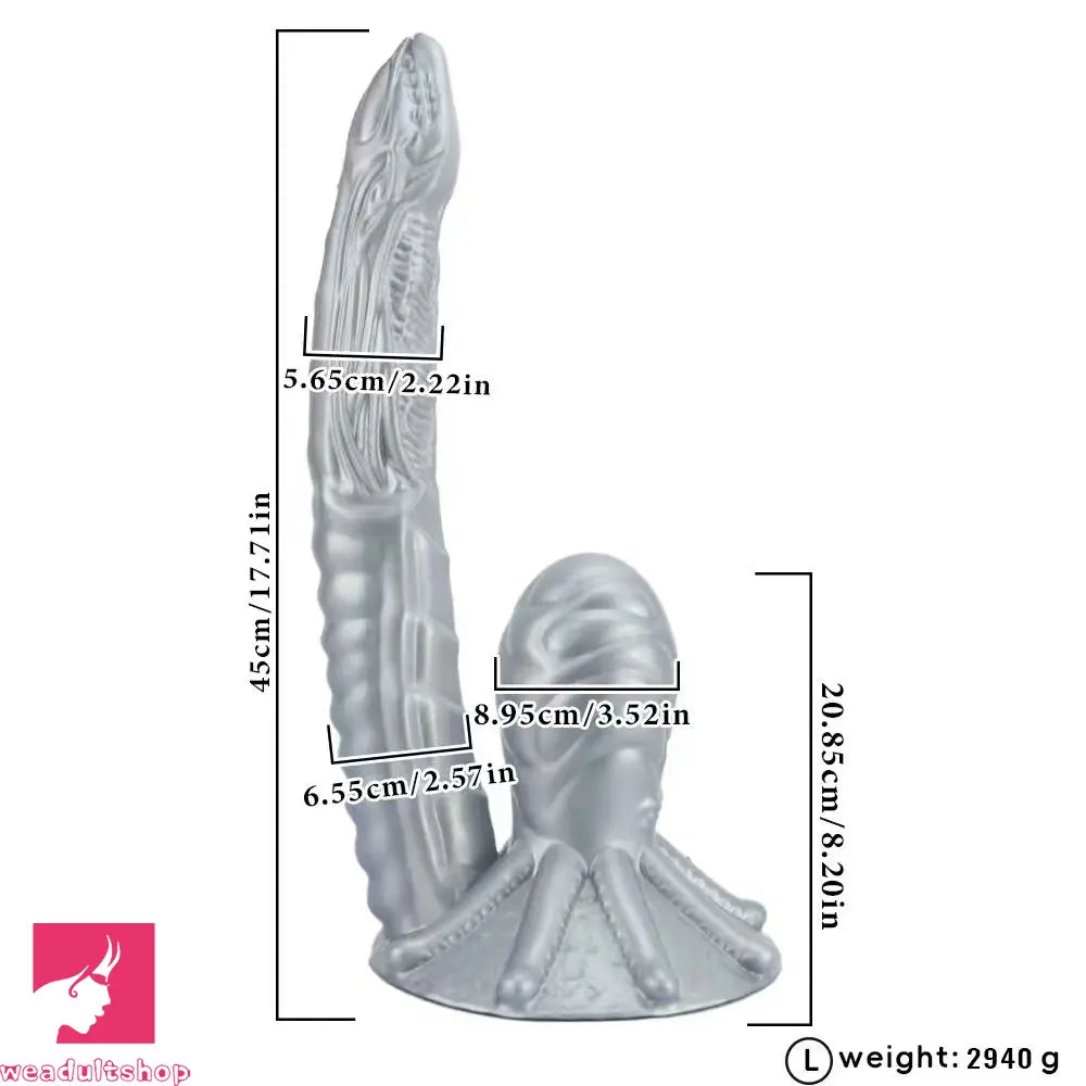 11.81in 17.7in Dual Ended Alien Anal Plug Soft Fantasy Dildo Anal Massage Dilator
