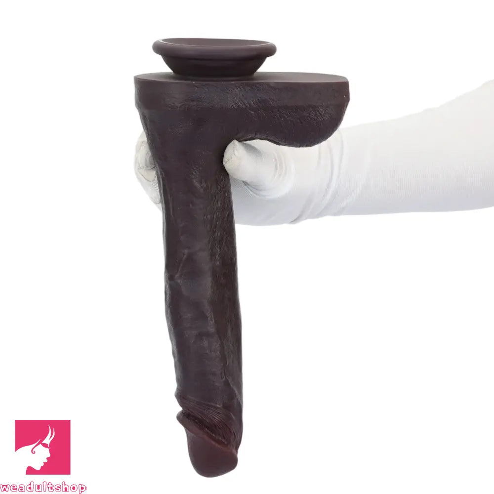 10.56in Dual Density Silicone Huge Thick Curved Dildo Manual Couples Fun Toy