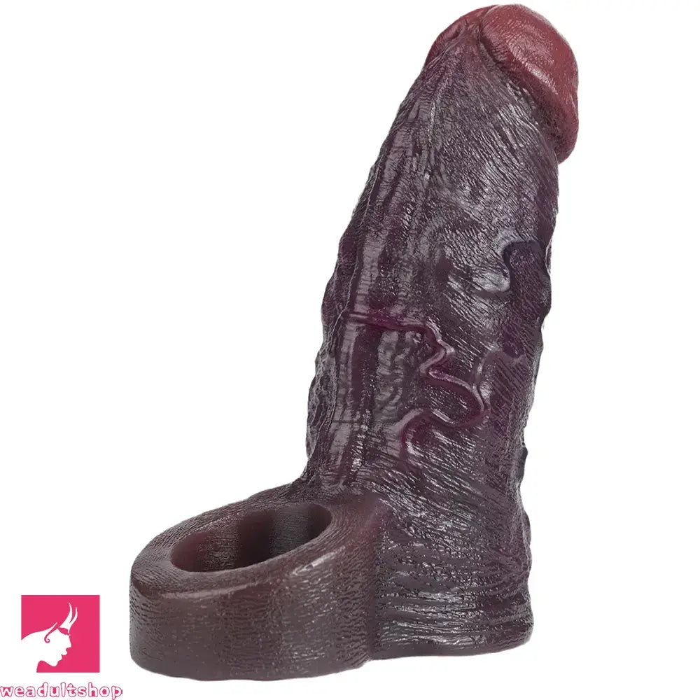 4.96in 6.42in Body-Safe Silicone Ultra-Realistic Penis Sleeve Love Dildo
