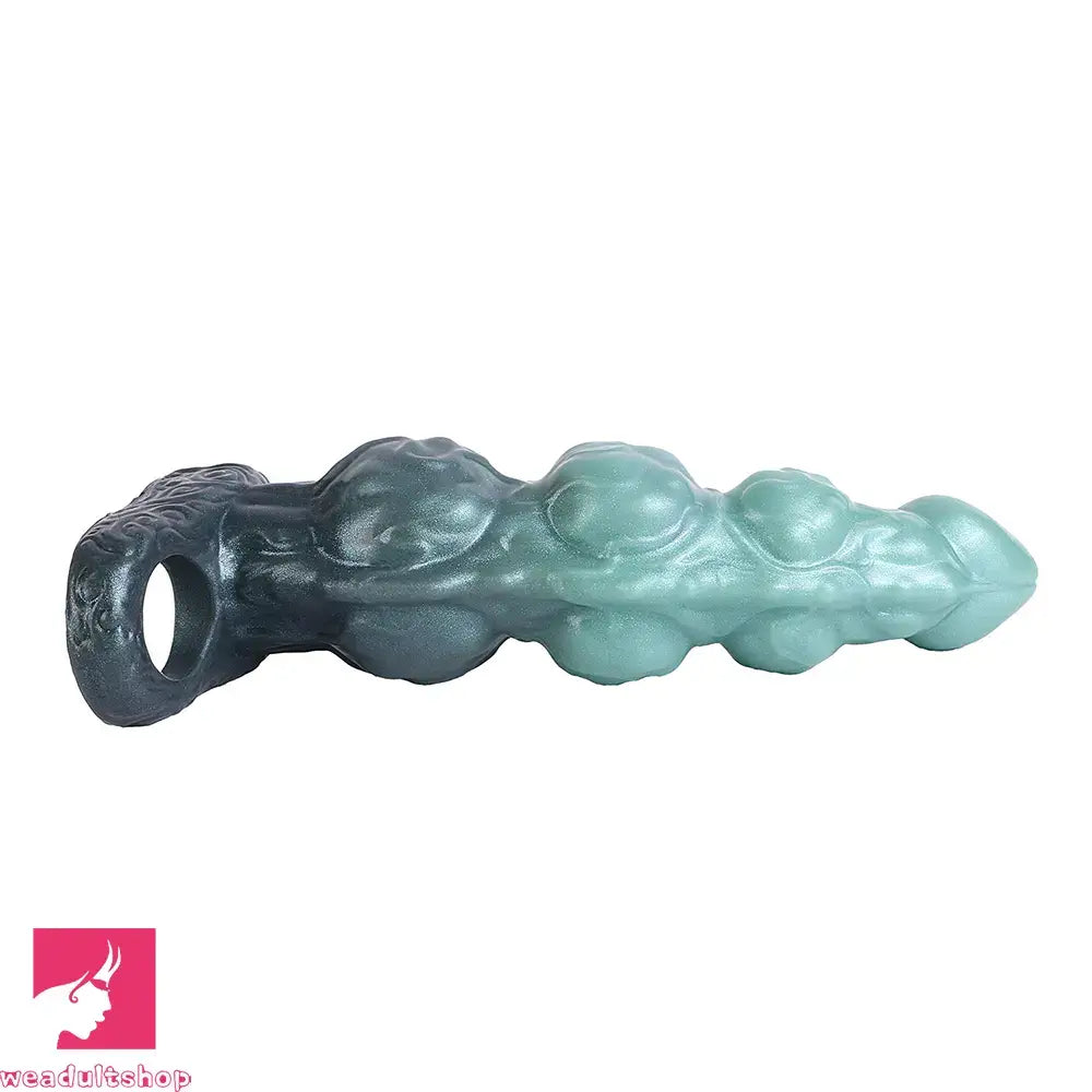 8.85in Platinum Liquid Silicone Penis Sleeve Dildo For Thickening Real Toy