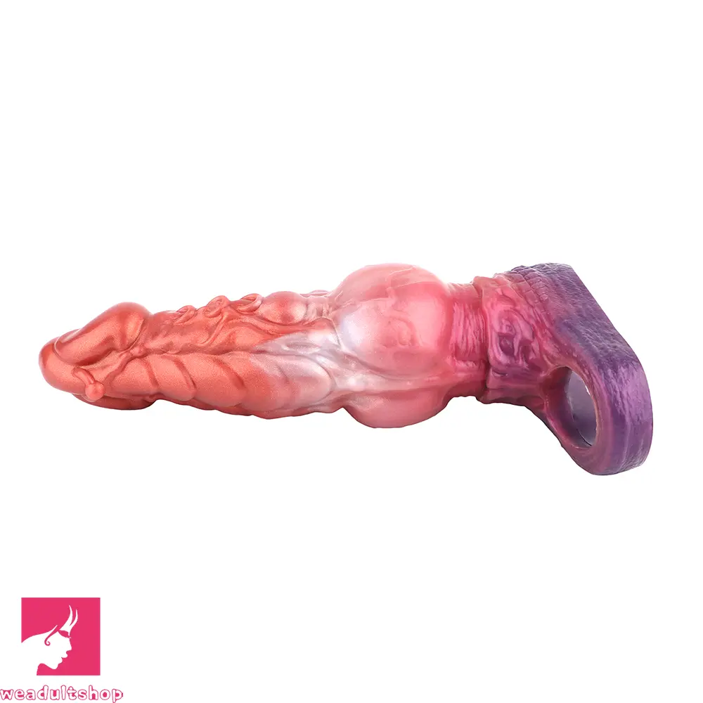 6.85in 8.11in 9.84in Dragon Monster Knot Silicone Dildo For Sleeve Sheath