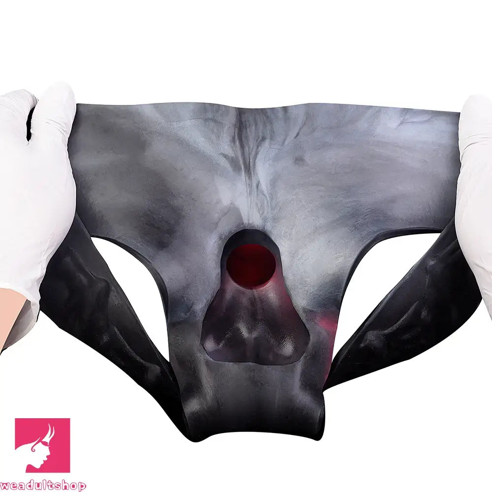 11.02in Horse Cock Hollow Soft Dildo Leather Panty Animal Penis Sheath
