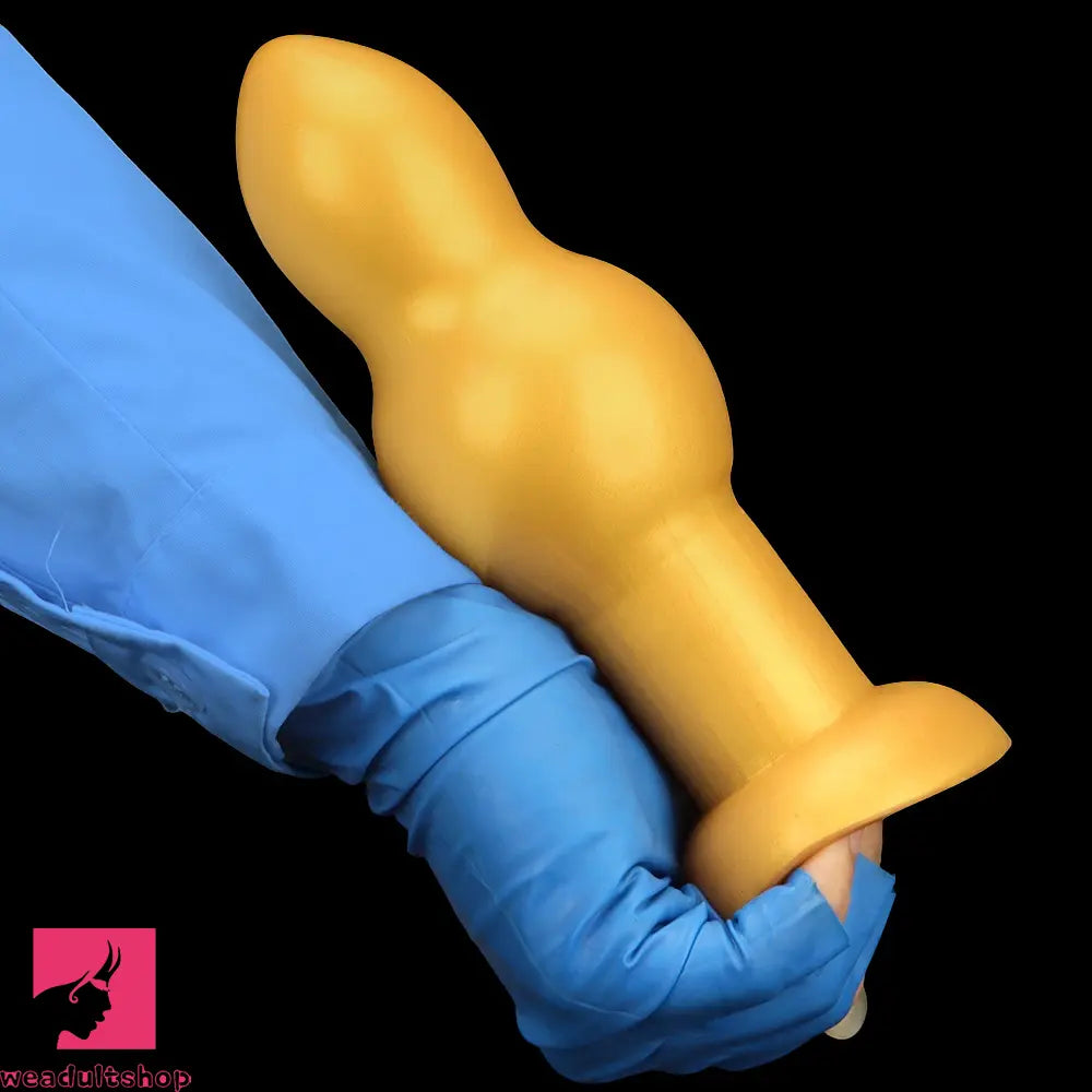 4.53in 5.12in 6.1in 7.48in Silicone Gold Calabash Brothers Alien Anal Dildo