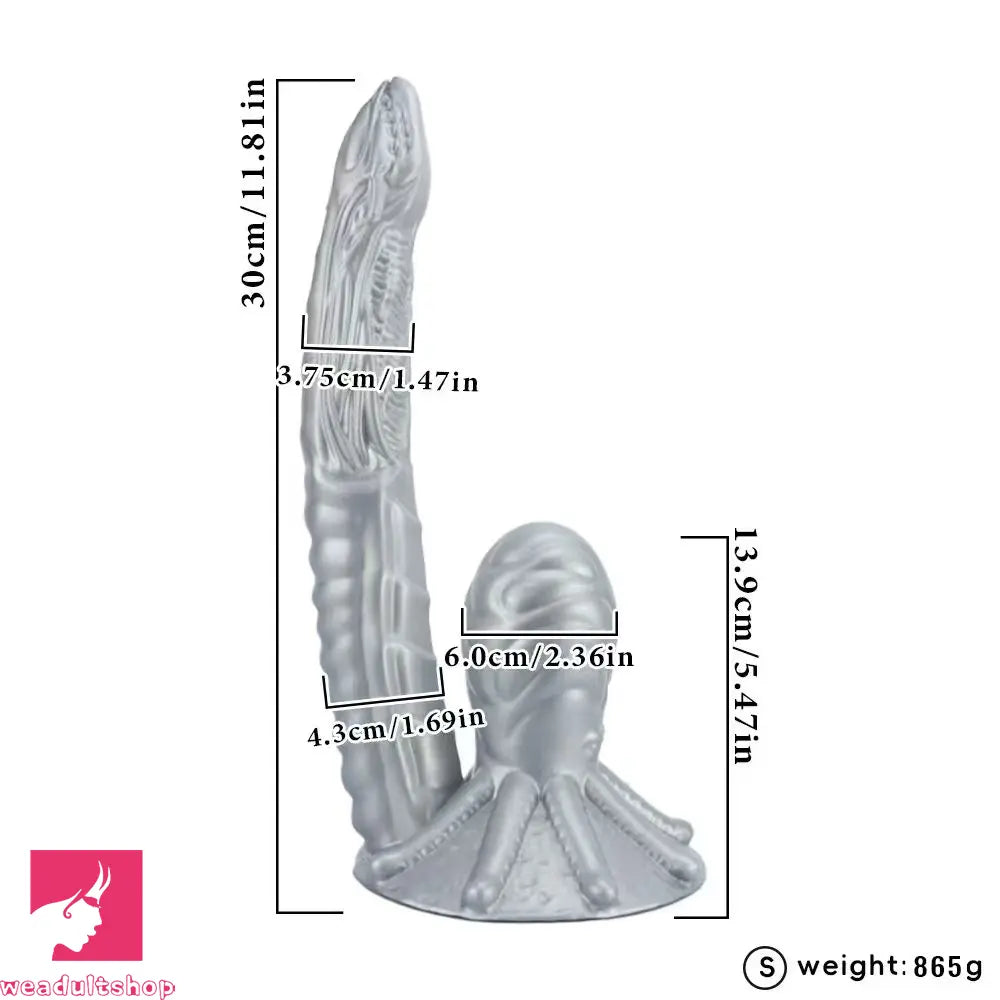 11.81in 17.7in Dual Ended Alien Anal Plug Soft Fantasy Dildo Anal Massage Dilator