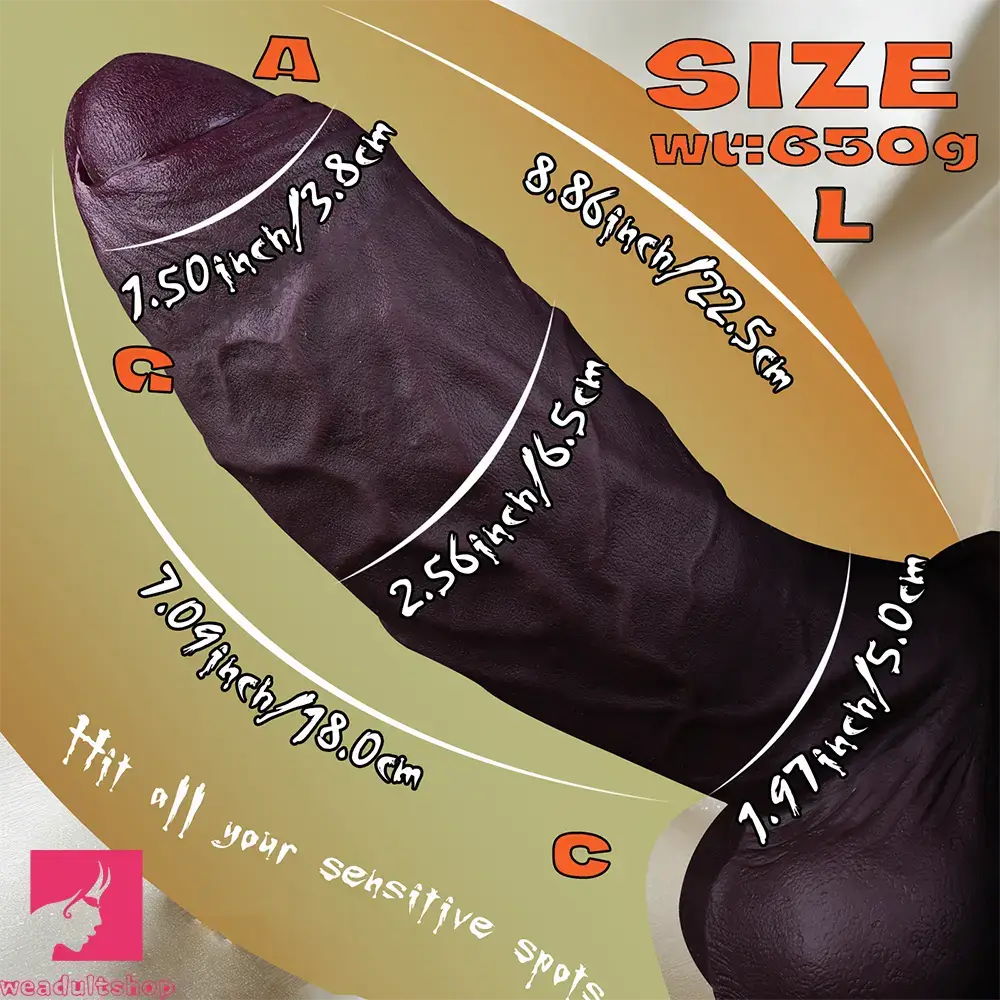 5.91in 7.48in 8.86in 10.43in Realistic Silicone Uncut Thick Dildo Sex Love Toy