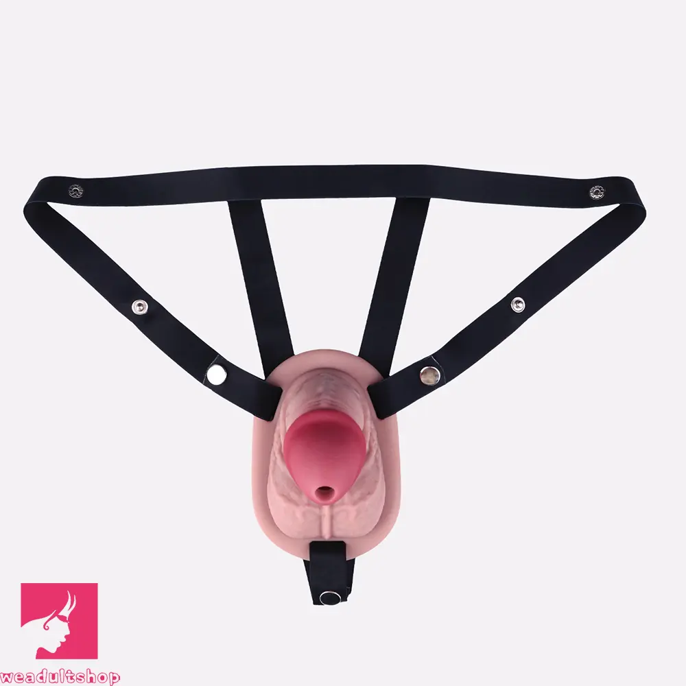 4.33in Real Hollow Chastity Cage Dildo Female Couples Anal Insertor