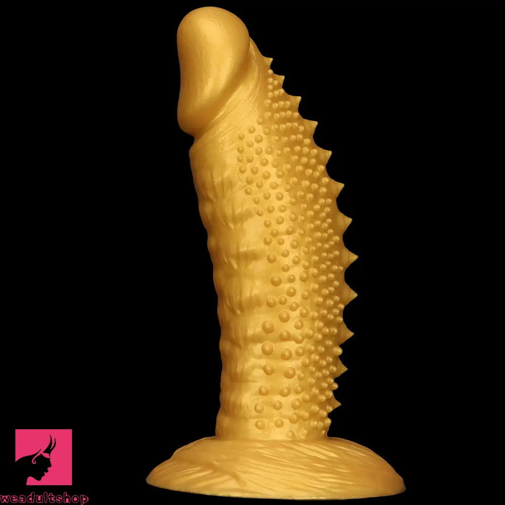 .48in 9.05in 10.62in 12.59in 14.17in Golden Soft Wolf-tooth Spiked Dildo