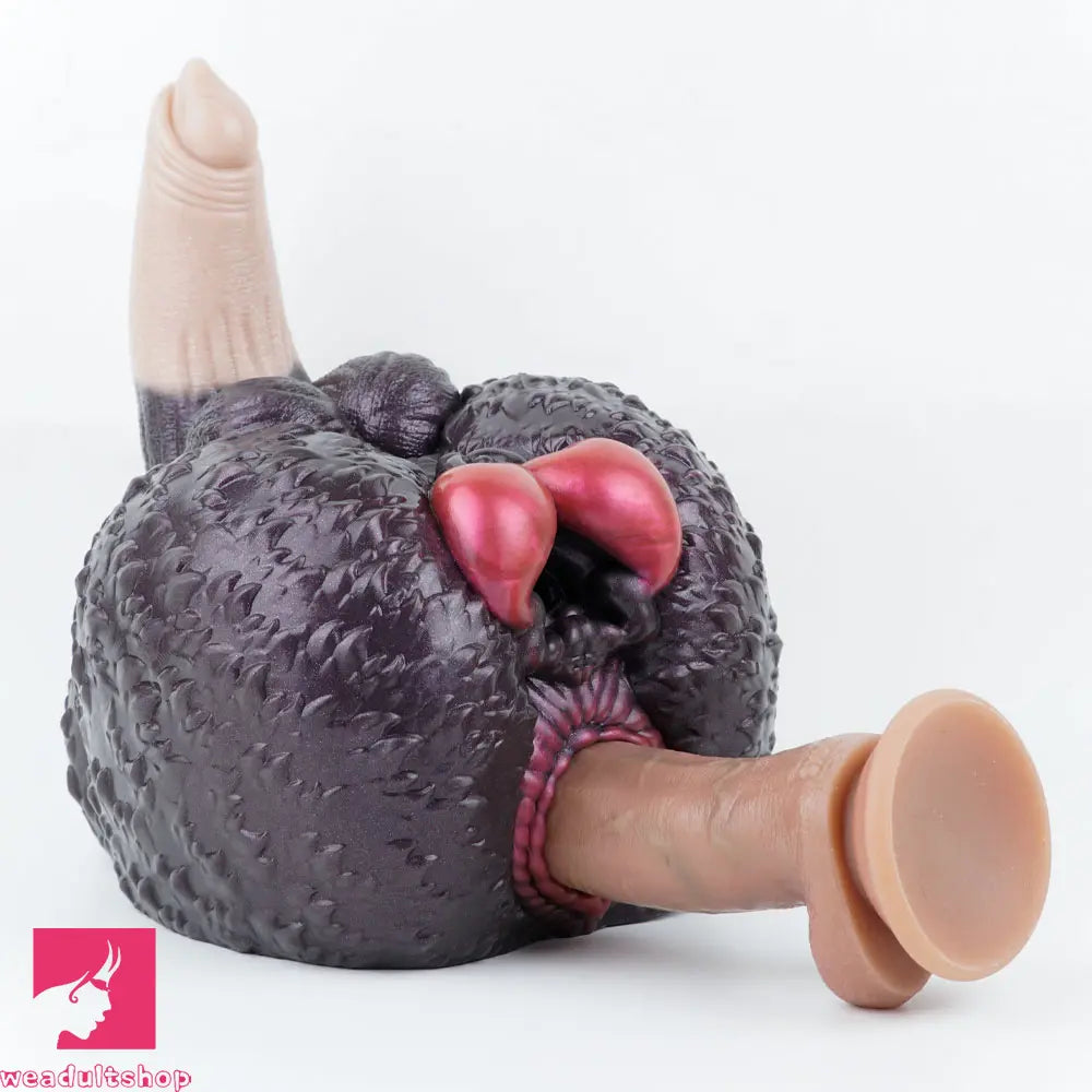8.26in Dog Fantasy Silicone Dildo With Masturbator G-Spot Sensory Love